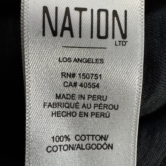 Nation Ltd Shirt Womens size XS evette puff sleeve top black ties at neckline - Picture 5 of 7